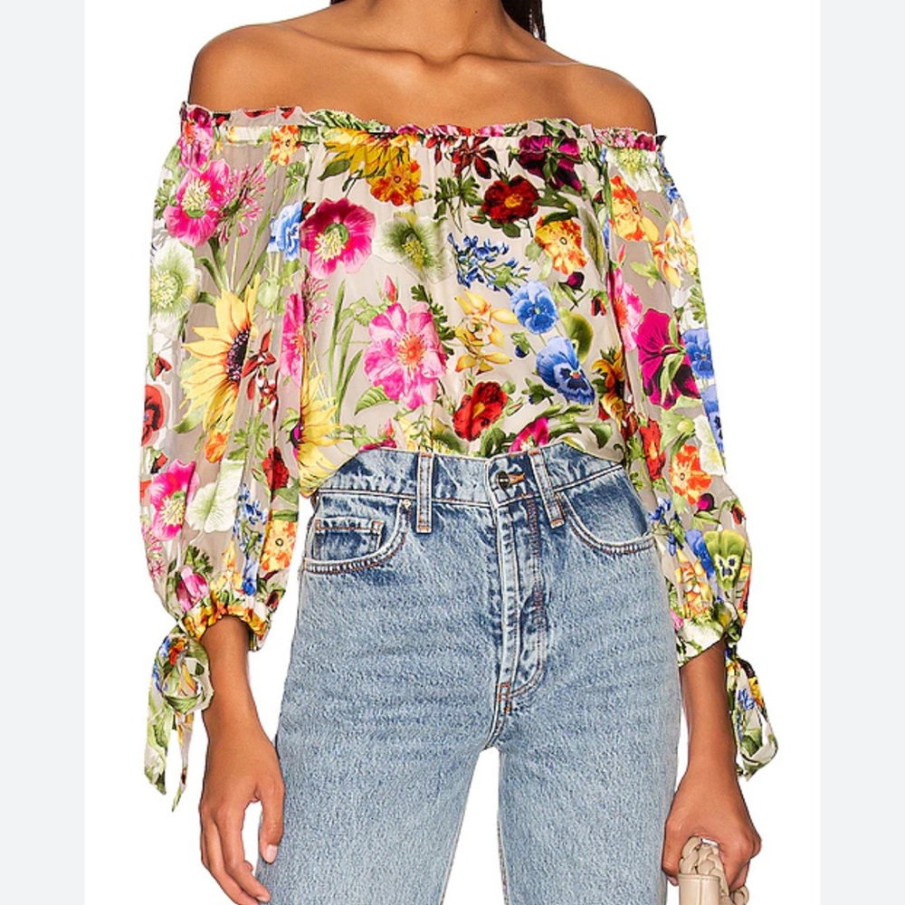 ALICE + OLIVIA Alta Top in Sunday Stroll